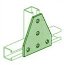 UNISTRUT, 5-HOLE FLAT PLATE PERMA-GREEN